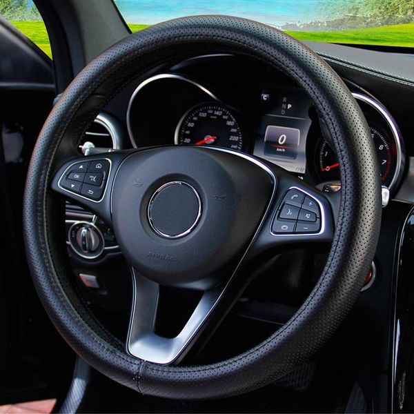 

steering wheel covers car shell skidproof one section of cowhide breathable shoulder protection auto protector
