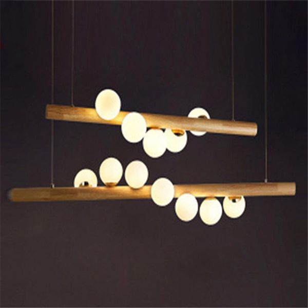 

pendant lamps wood white glass ball led dining room hanglamp bar coffee shop lamp home luminaire nordic lights bulbs