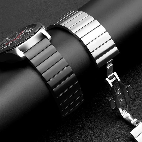

watch bands huawei gt strap for samsung galaxy 42mm/46mm/active 2/gear s3 frontier band 20mm/22mm stainless steel metal bracelet, Black;brown