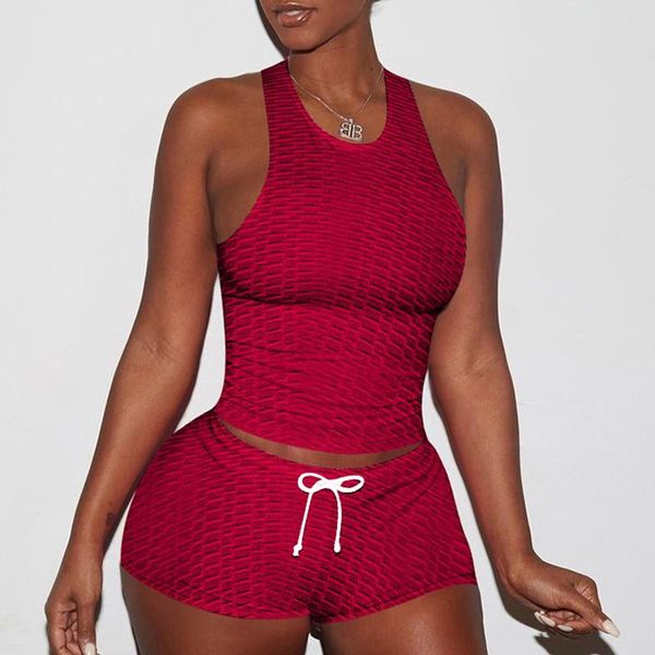 

seamless women yoga set workout sportswear gym clothing fitness sleeveless crop shorts high waist leggings sports suits, White;red