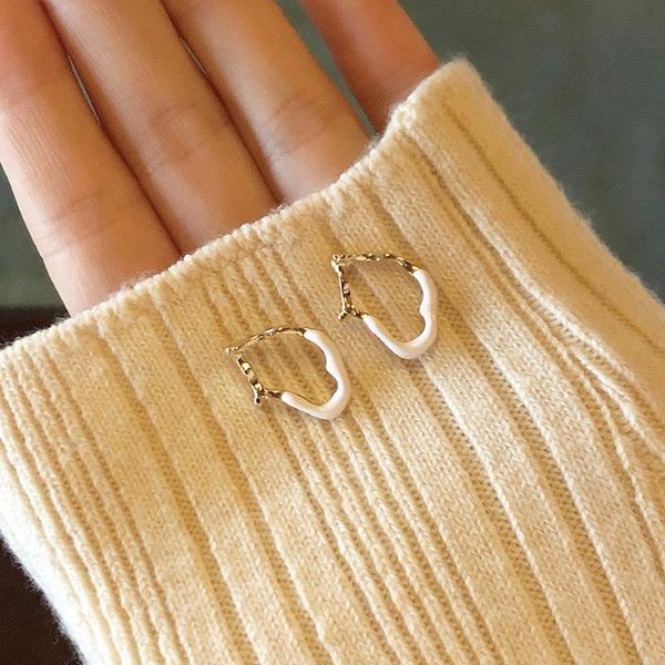 

hoop & huggie han edition temperament water droplets shape stud earrings geometric metal cabinet and delicate woman cute/romantic, Golden;silver