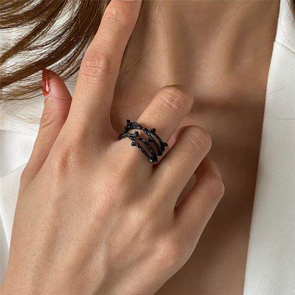 

women retro tree branch cross rings multi layer alloy opening finger ring european punk style party gift silver hand jewelry accessories who, Golden;silver