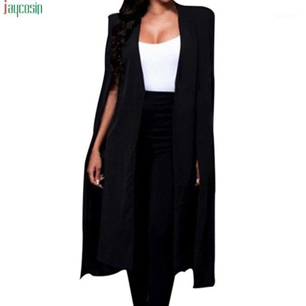 

women's suits & blazers jaycosin blazer mujer 2021 loose long cloak coat cape cardigan jacket work feminino trench outwear female, White;black