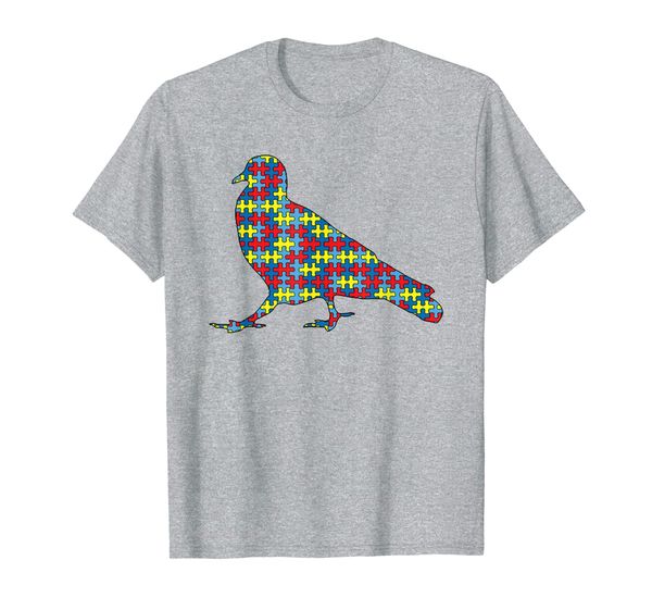 

bird autism awareness kids fowl seabird puzzle day mom gift t-shirt, White;black
