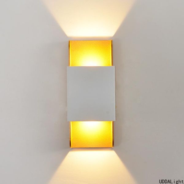 

outdoor wall lamp led creative sand gold 10w porch ip65 home modern aluminium baking tempered glass