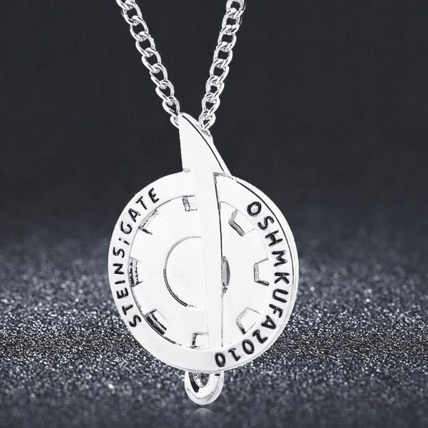 

pendant necklaces game steins gate badge necklace amadeus makise kurisu labmen the fate of stone oshmkufa jewelry gift, Silver