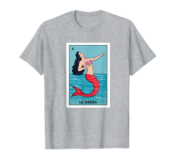 

la sirena mexican lottery card t-shirt, White;black
