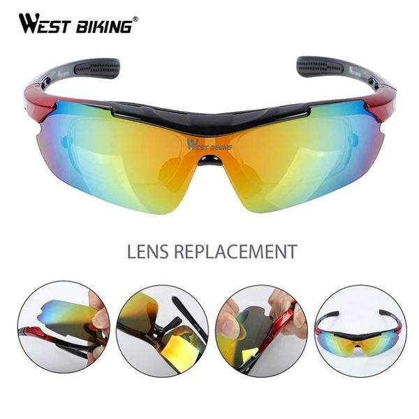 

outdoor eyewear west biking cycling glasses polarized 5 lens bicycle sunglasses mtb road bike men women parts