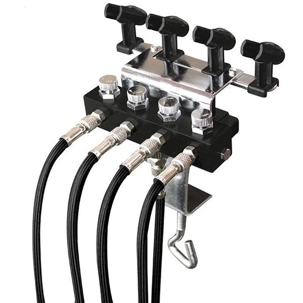 

professional spray guns 4-airbrush holders and 5x 1/8 & air hose splitter set adjustable holder for airbrushing art&cake paint ac121+ac024-5