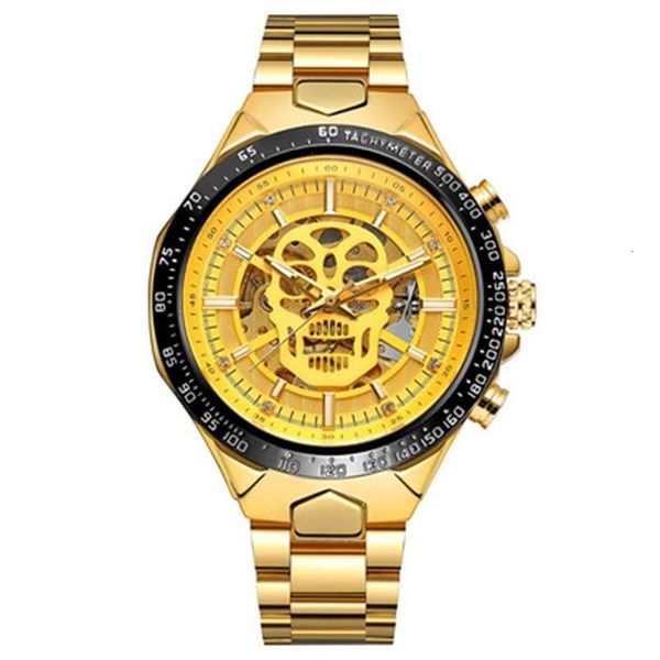 

men fashion steel belt automatic mechanical clock schedule lighting, Slivery;brown