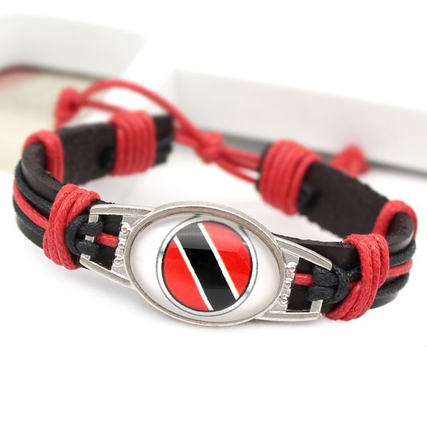 

souvenir trinidad, peru, argentina, brazil, world flags, cup leather bracelet