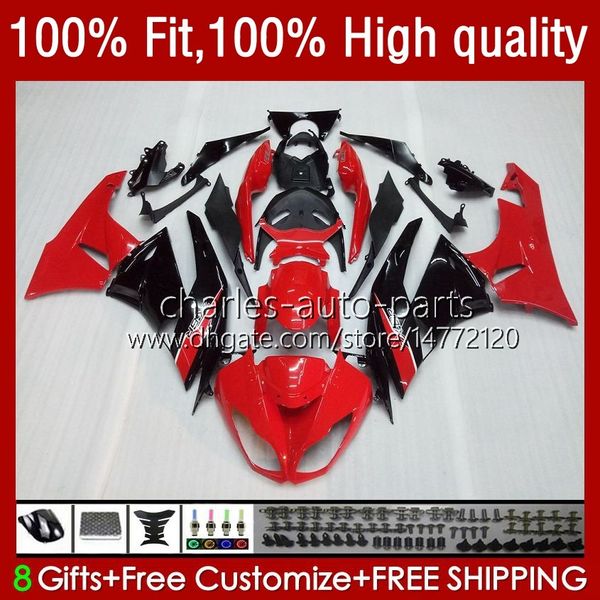 Einspritzkarosserie für KAWASAKI NINJA ZX 6R 6 R 636 600 CC 600CC ZX600C 13No.17 ZX636 ZX6R 09 10 11 12 ZX-636 ZX-6R 2009 2010 2011 2012 ZX600 09-12 OEM-Verkleidung fabrikrot