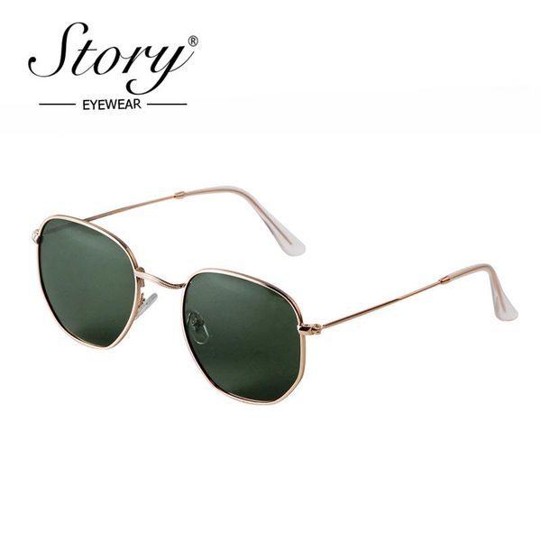

sunglasses story classics retro hexagon polarized men vintage metal large frame green lenes driving square sun glasses sz3549q, White;black