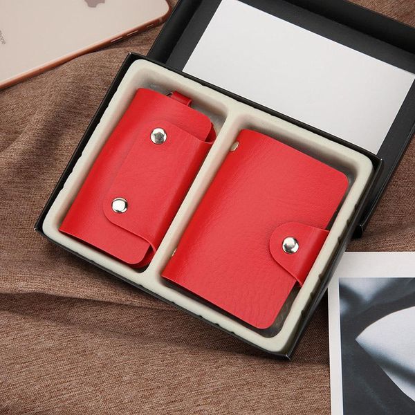 

card holders 12 cards small gift 2-pices wallets and key combination bags, colorful little gifts lady's bags, Brown;gray