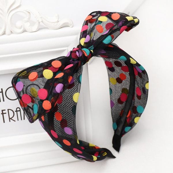 

hair accessories bohemia headband black white point bowknot lace ear hoop knotted band for women headbands hairbands headwear