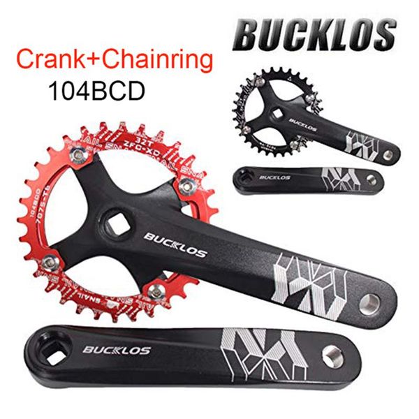 

bike heels & chainwheels snail 104bcd chainring 170mm crankset single double plate square hole crank for 8 9 10 11 speed chain cycling