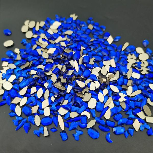 

nail art decorations 50pcs/bag nails rhinestone flatback crystal glass blue stones for 3d decoration design, Silver;gold