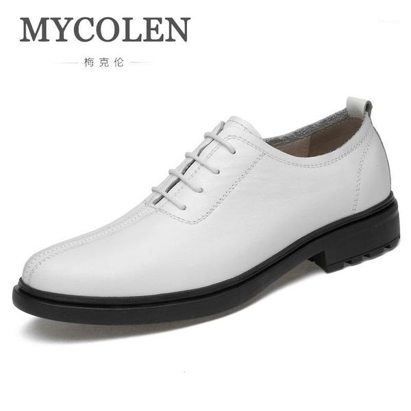 

dress shoes mycolen classic oxfords men lace-up leather formal solid color business for male chaussures hommes en cuir1, Black