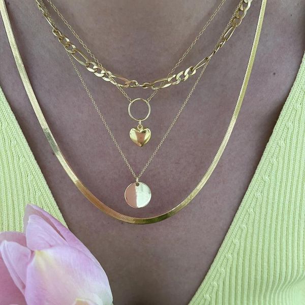 

pendant necklaces vintage gold punk faux pearl necklace for women fashion thick chain heart-shaped human head coin snake jewelry gift, Silver