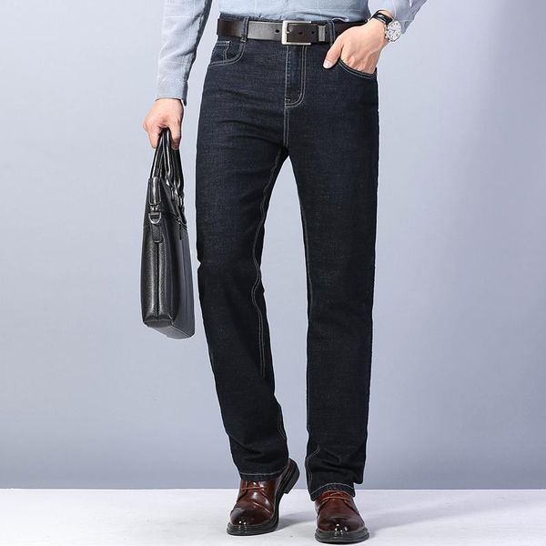 

men's jeans men business classic winter autumn male cotton straight stretch brand denim pants summer overalls slim fit trousers 2021, Blue