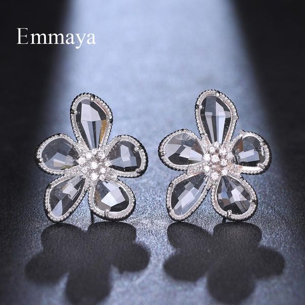 

stud emmaya fashion fascinating star design irregular shape earring with transparent cz women&girls modern ornament party, Golden;silver