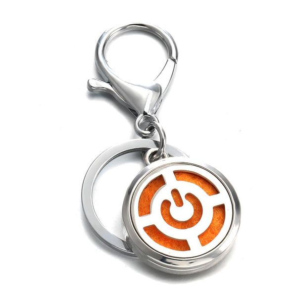

keychains charm perfume key chain switch design stainless steel essential oil diffuser locket, Silver