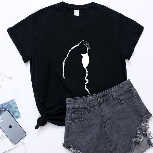 

women's t-shirt fashion cute tee woman short sleeve female casual graphic, White