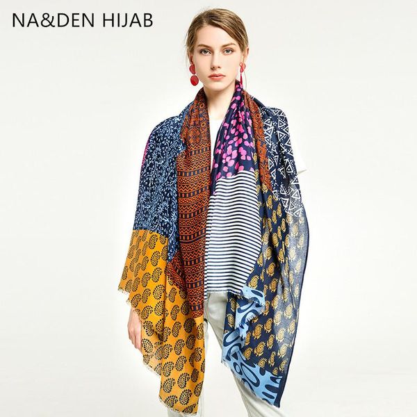 

scarves fashion winter scarf islamic bandana dot pattern shalws hi-q ladies wraps geometric muslim hijab long muffler 10 pcs/lot, Blue;gray