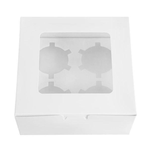 

gift wrap toyvian 24 sets cupcake boxes 4 count containers muffin bakery box with window insert (white)