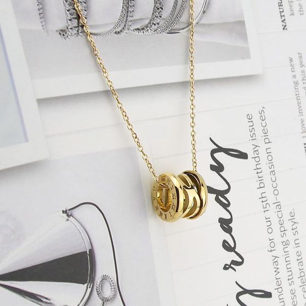 

pendant necklaces korean version of the classic brand beautiful roman numeral hollow necklace ladies high-quality titanium steel, Silver
