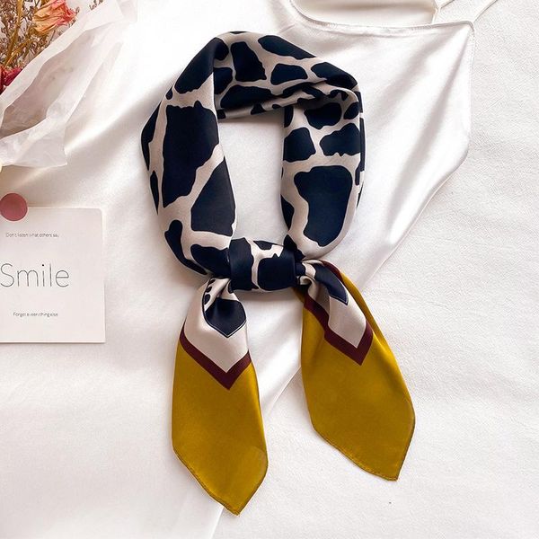

scarves fashion women army green leopard dot square silk shawl scarf lady soft wraps pashmina bufandas muslim hijab 70*70cm, Blue;gray