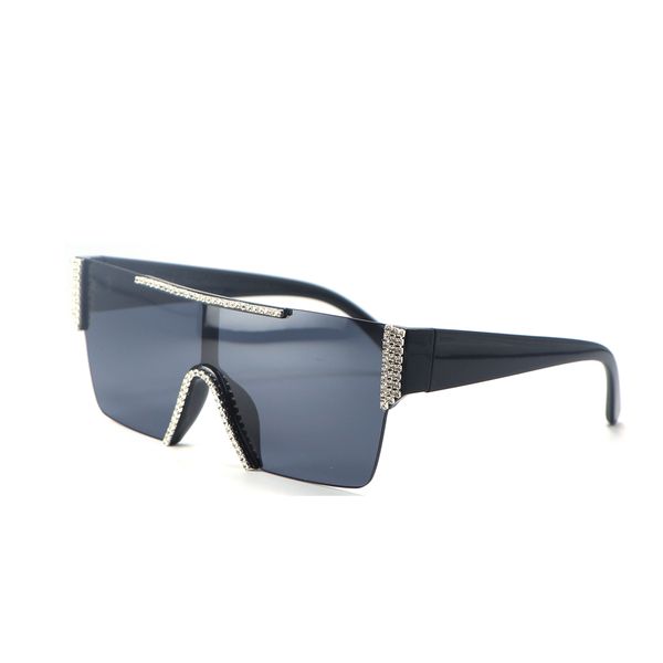 

casual arrivals time-limited designers sunglasses large frame square diamond set ladies outdoor street sun glasses, White;black