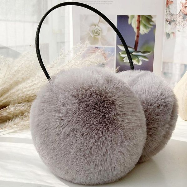 

berets faux fur solid winter earmuffs women lady ear cover protector thicken plush soft warm earmuff warmer apparel accessories, Blue;gray