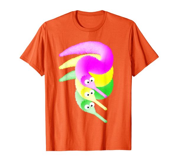 

worms on a string tshirt, fuzzy wiggly magic worm toy, White;black