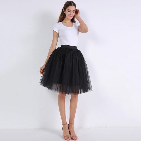 

skirt multi layer pleated solid a-line female 2021 summer mesh student's high waisted and versatile slim pompous skirts, Black