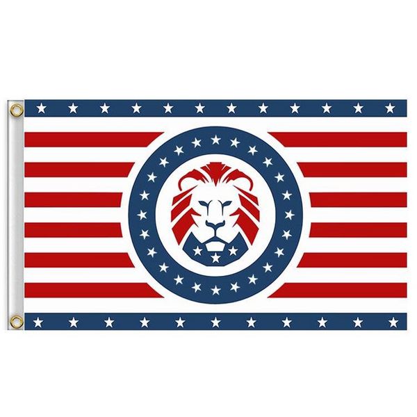 Трамп Льон Храните Америку Великолепный 2024 Флаг 3 х 5 футов 90 х 150 см Собирательные флаги выборов баннеров 496