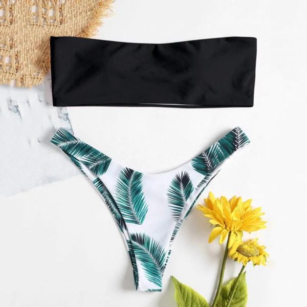 

women's swimwear women bikini set print summer biquini push up padded bikinis bather swimsuit female beachwear wire d17, White;black