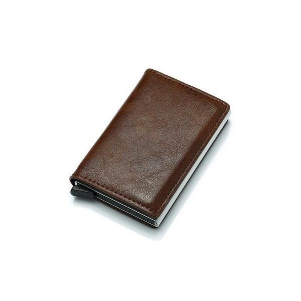 

bycobecy rfid card wallet casual slim mini wallet metal aluminum pu leather purse business card case wallet for cred jllajv