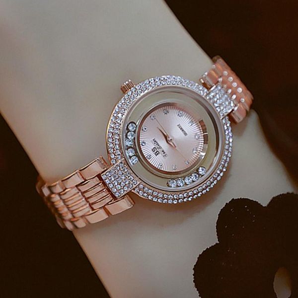 

wristwatches fashion luxury women watch crystal quartz wrist stainless steel dress diamond gold ladies watches, Slivery;brown