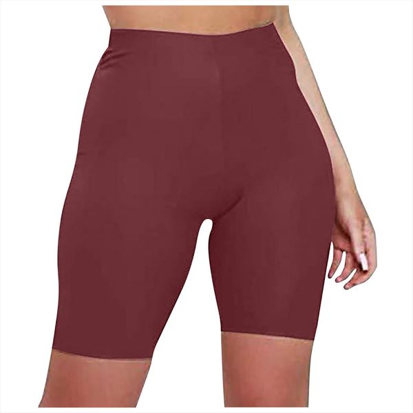 

casual high waist fitness womens short fashion biker summer slim knee length low cycling streetwear, White;black