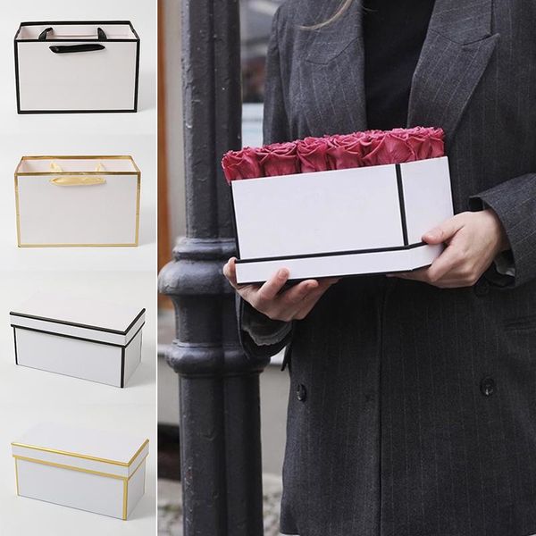 

gift wrap valentine's day flower box rectangular black edge phnom penh wedding