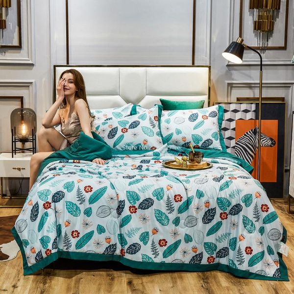 

comforters & sets the summer quilt, small fresh print, washable four-piece air-conditioning quilt