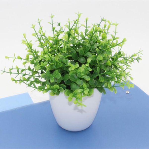 

decorative flowers & wreaths 10pcs fake plants home landscaping table decoration plant simulation eucalyptus 10 bundles (green)