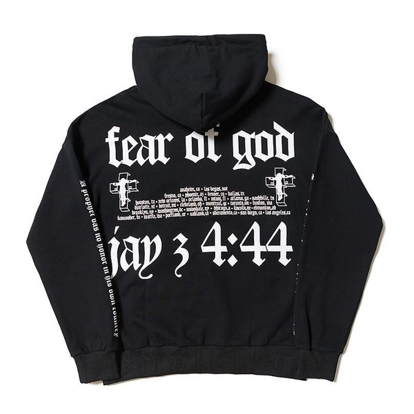 

fashion brand feel of god kanye same loose fitting boys and girls student dead fly hoodie, Black