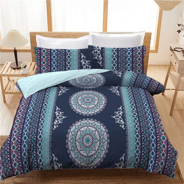 

digital printing bedding set quilt cover pillow case three piece set