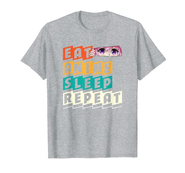 

eat anime sleep repeat kawaii girl funny anime lovers gift t-shirt, White;black
