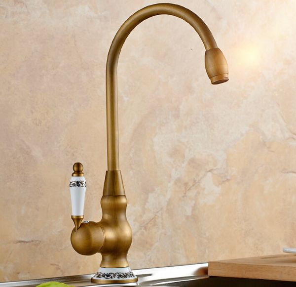 

2021 new arrival vintage antique brass sink for & bathroom kitchen faucet with ceramic handle water tap jqoh
