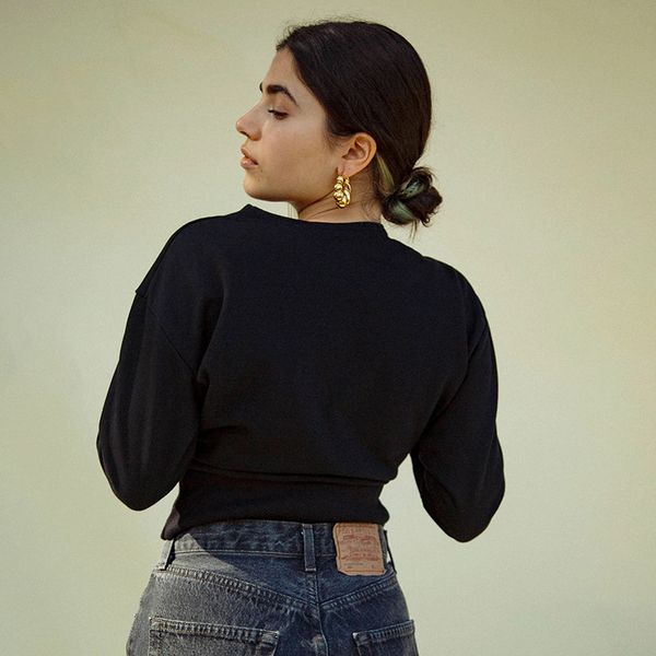 

casual women long sleeve solid button splice crop gothic vintage slim o ncek patchwork tshirt autumn streetwear, White