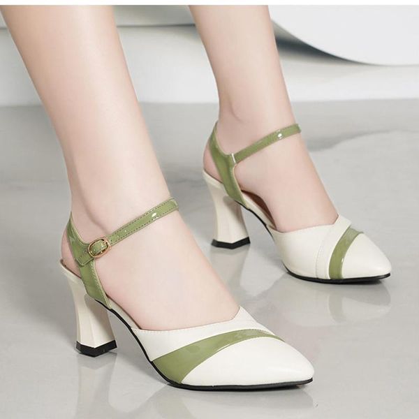 

dress shoes women casual sweet multi color square heel pumps lady fashion comfort green zapatos de mujer f9317, Black