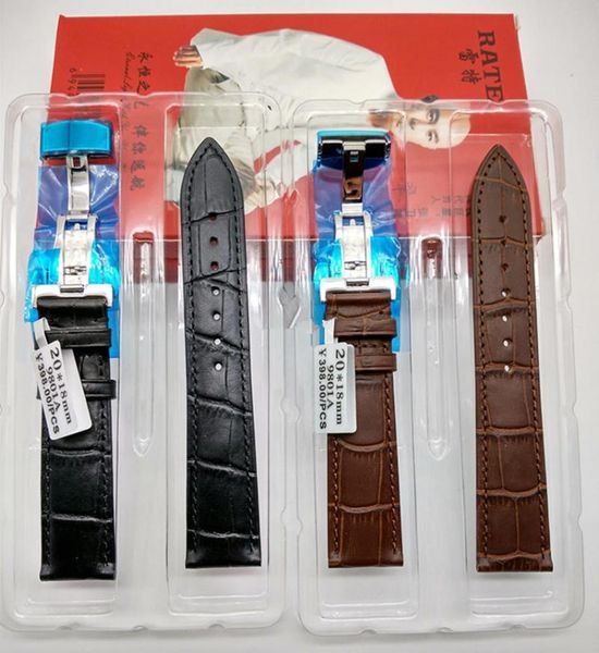 

watch bands 9801 accessories double buckle bow strap leather, Black;brown